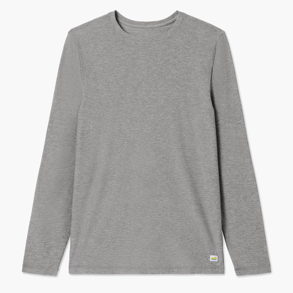 Vuori Men's Long Sleeve Crew Tee in Heather Gray